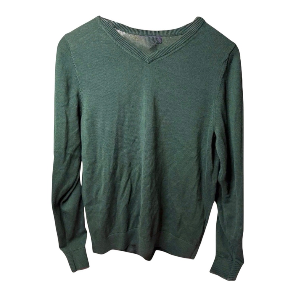 Lands End Men's Long‎ Sleeve Tee Size XL Green Classic Casual Pullover